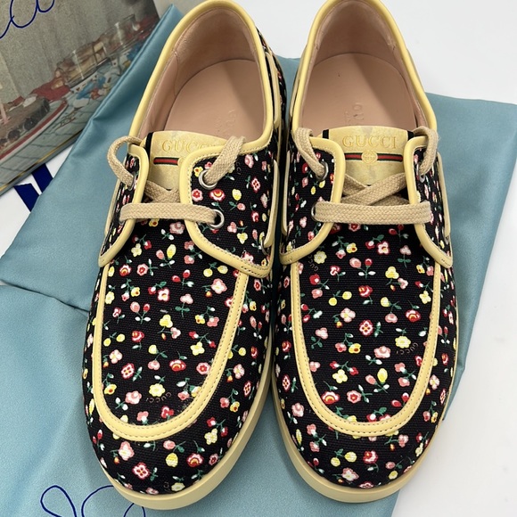 ๐ฆ NWT Gucci X Liberty of London Canvas Holly Printed Loafers W Orig Box - Picture 8 of 16